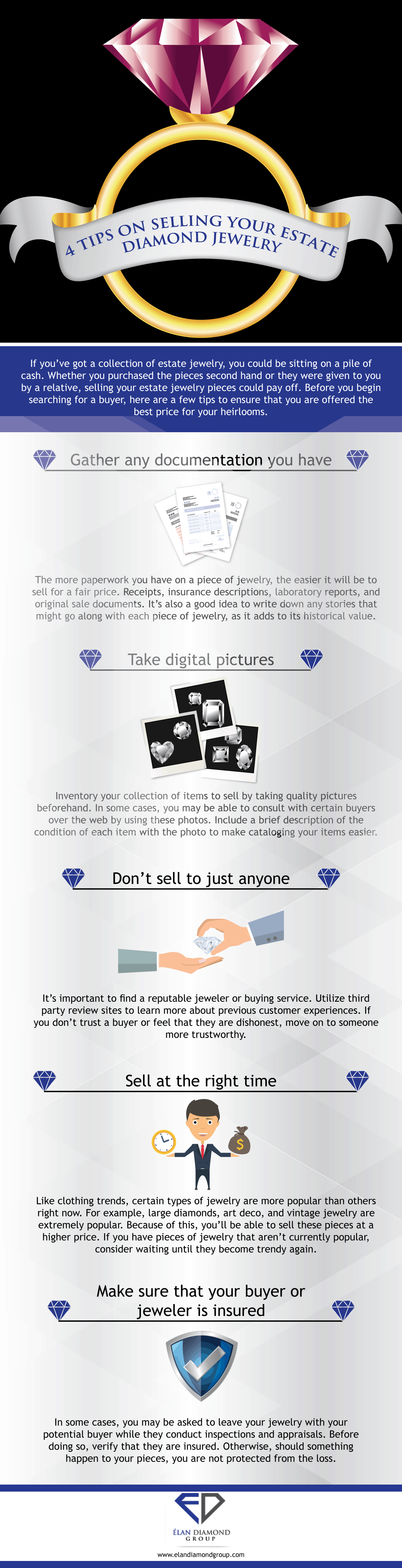 4 Tips on Selling Your Estate Diamond Jewelry