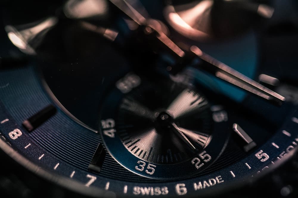 Close-up of watch face